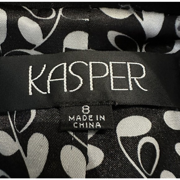 KASPER Womens Polyester Single Breasted Lined Blazer Braided Cuff Jacket Size 8 - Picture 6 of 8